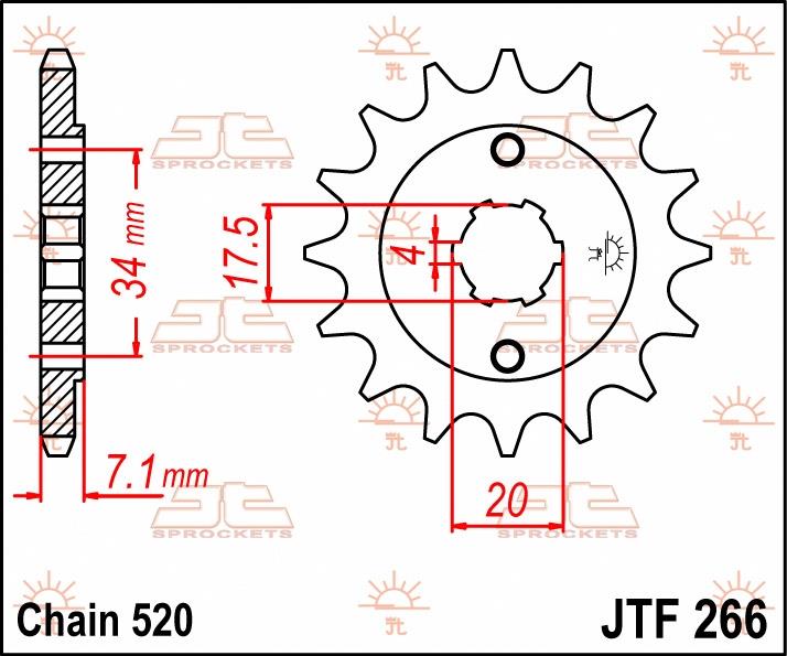 JT Sprockets voortandwiel 13T, 520