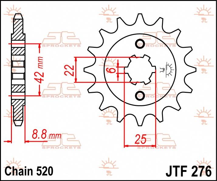 JT Sprockets voortandwiel 15T, 520