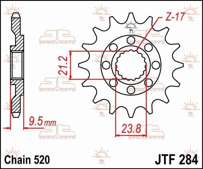 JT Sprockets voortandwiel 14T, 520